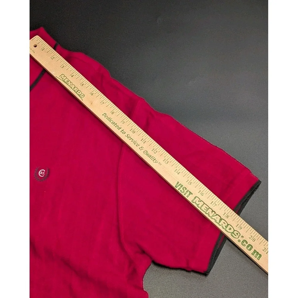 Vintage Chaps Ralph Lauren Red Textured Polo Shirt XL Grail